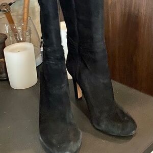 Black suede boots in good condition, hardly worn